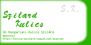 szilard kulics business card